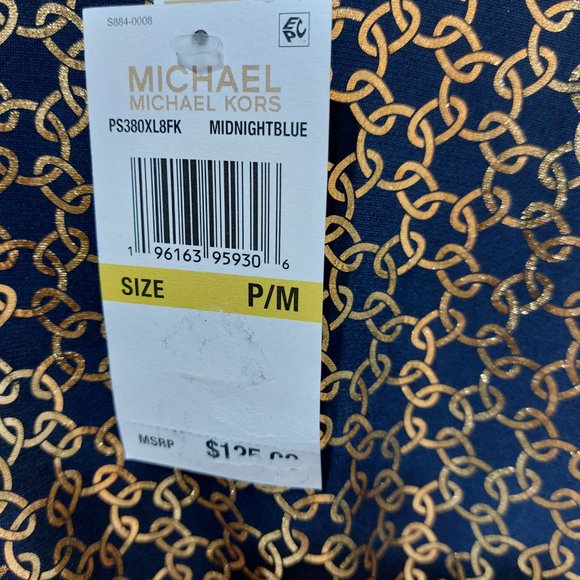 MICHAEL KORS Women's Metallic Chain-Print Knot Mini Dress SIZE MEDIUM - Picture 9 of 13